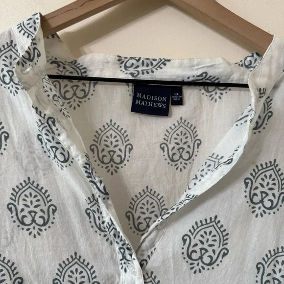 MADISON MATHEWS cotton top — size XL - Picture 5 of 7
